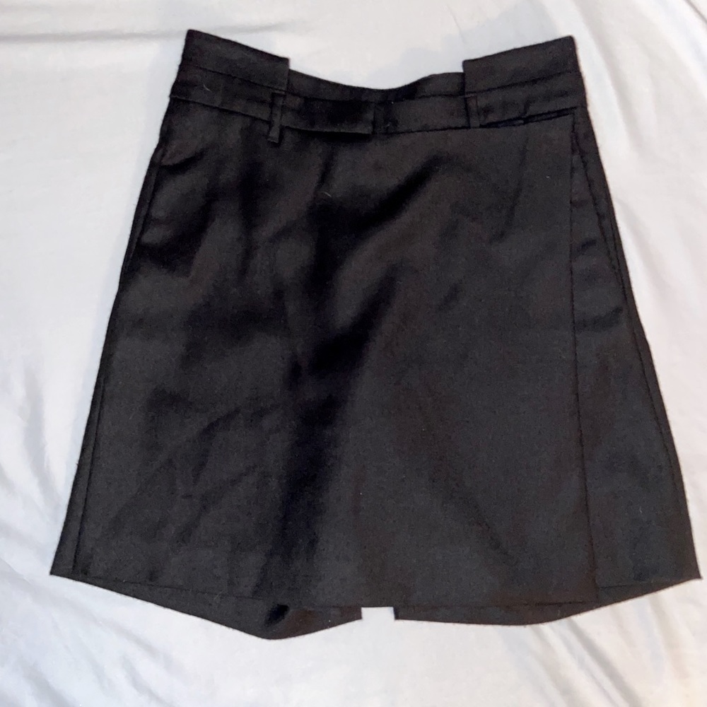 Givenchy virgin wool knee-length skirt w overlay